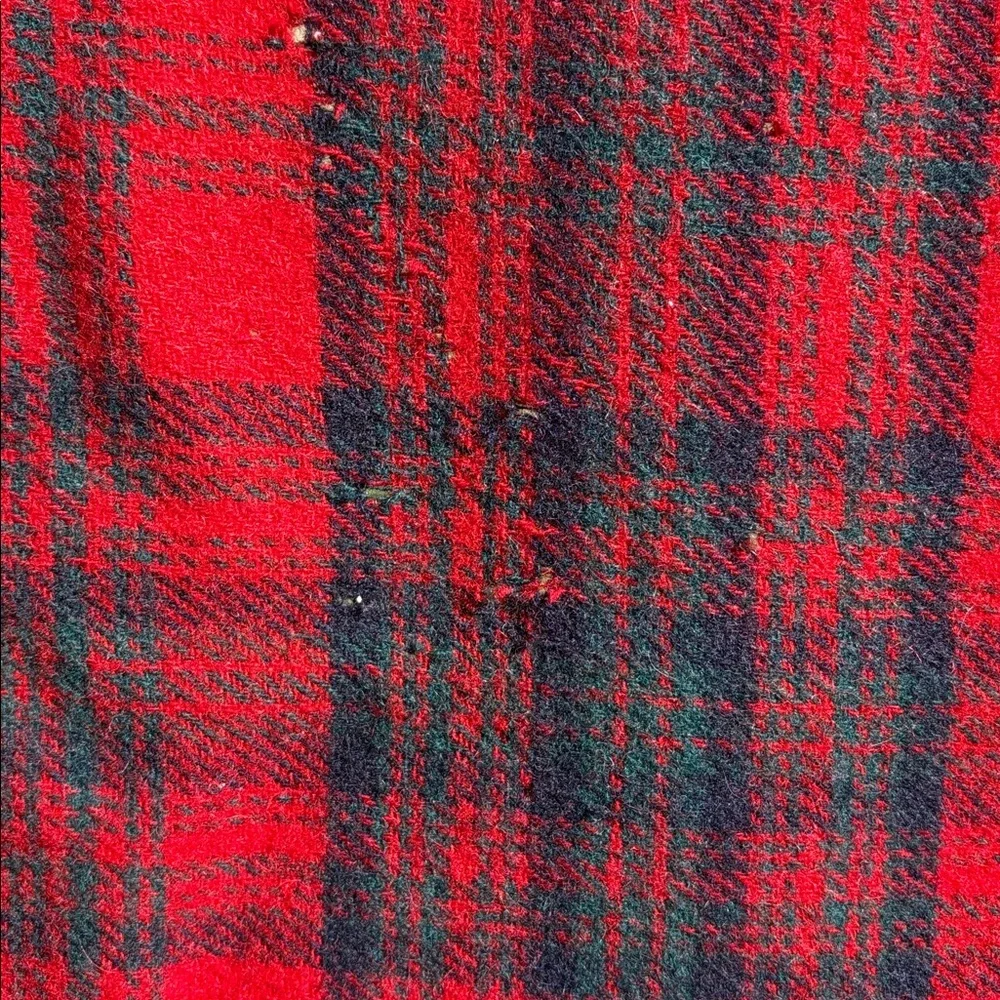 Vintage Pendleton Blanket Throw Red Navy Teal Grey Tartan plaid Virgin Wool READ - Picture 5 of 15